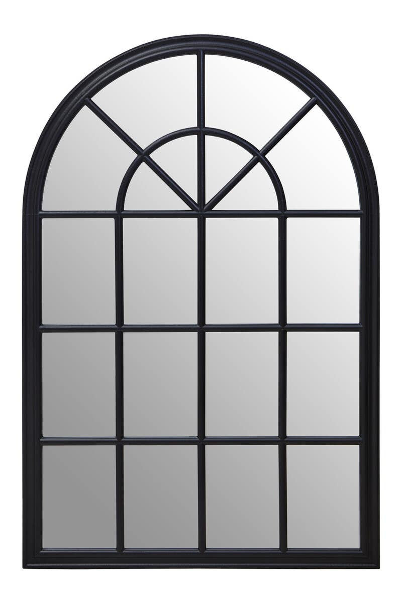 Lovida Black Arched Wooden Frame Wall Mirror