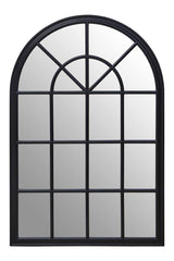 Lovida Black Arched Wooden Frame Wall Mirror