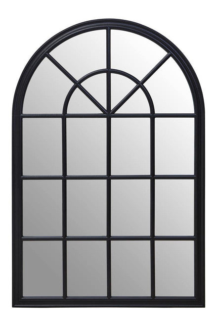 Lovida Black Arched Wooden Frame Wall Mirror