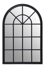 Lovida Black Arched Wooden Frame Wall Mirror