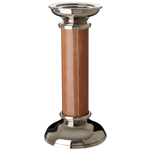 Churchill Genuine Tan Leather Candle Holder