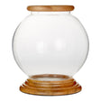 Hampstead Hurricane Small Candle Holder With Wood Rim