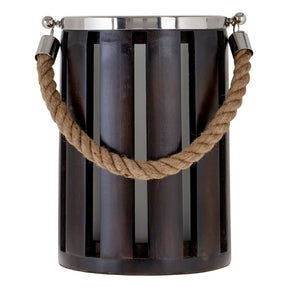 Hampstead Small Glass/Wood Candle Holder