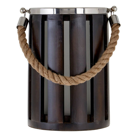 Hampstead Small Glass/Wood Candle Holder