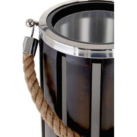 Hampstead Small Glass/Wood Candle Holder