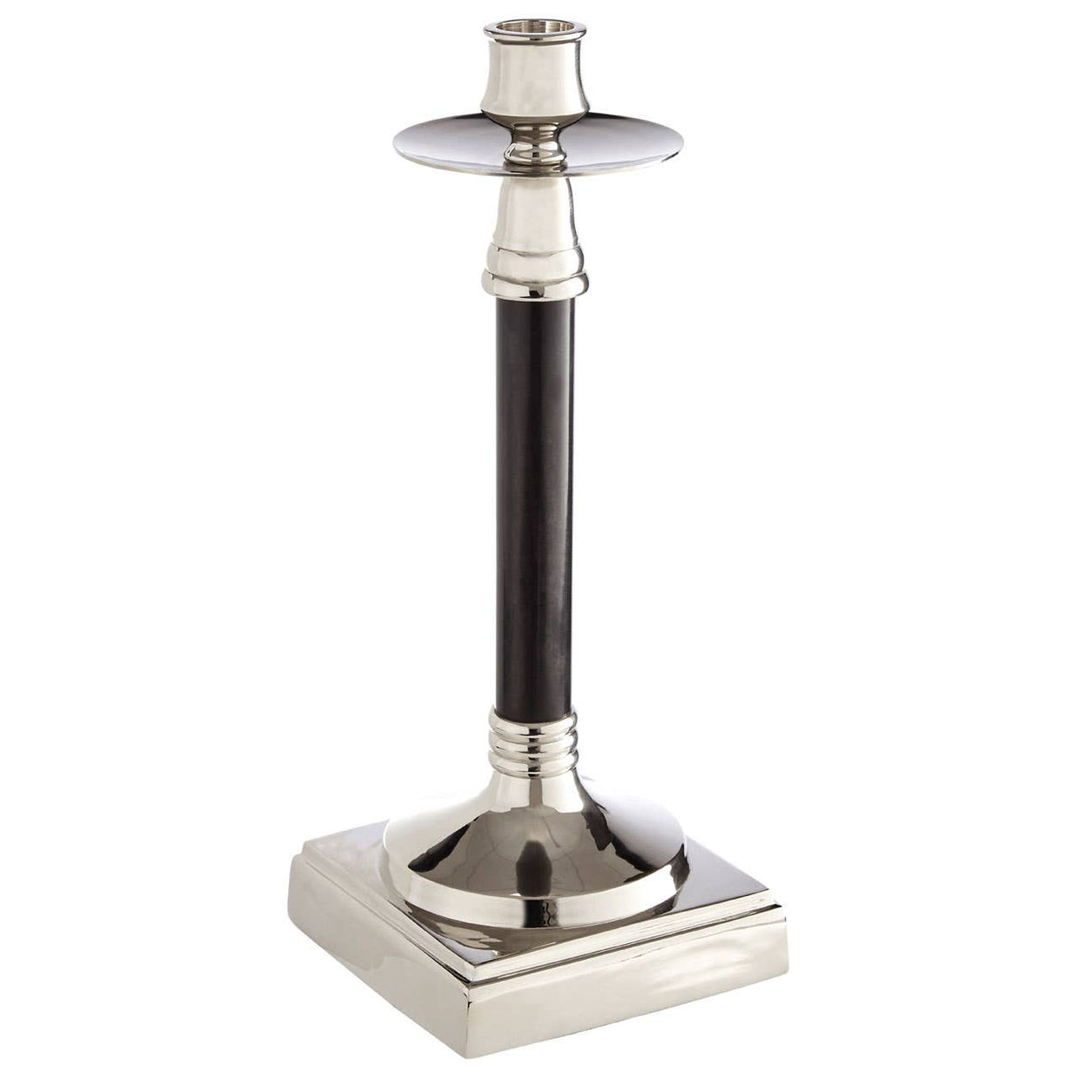 Nickel / Black Finish Candle Holder