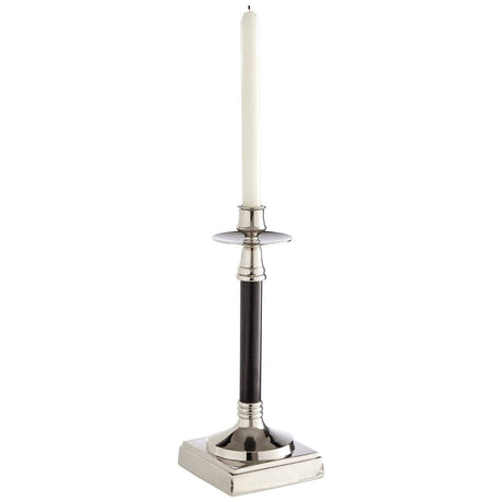 Nickel / Black Finish Candle Holder