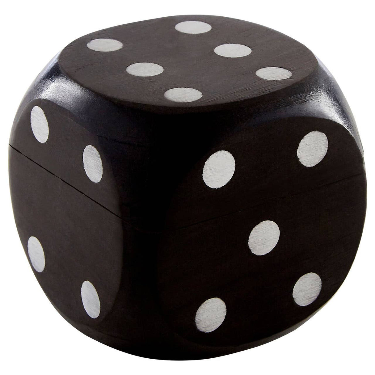 Churchill Games Black Sheesham Wood Dice Box with 5 Dice