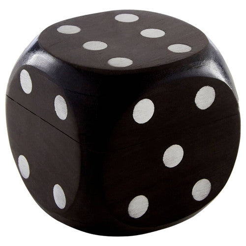 Churchill Games Black Sheesham Wood Dice Box with 5 Dice