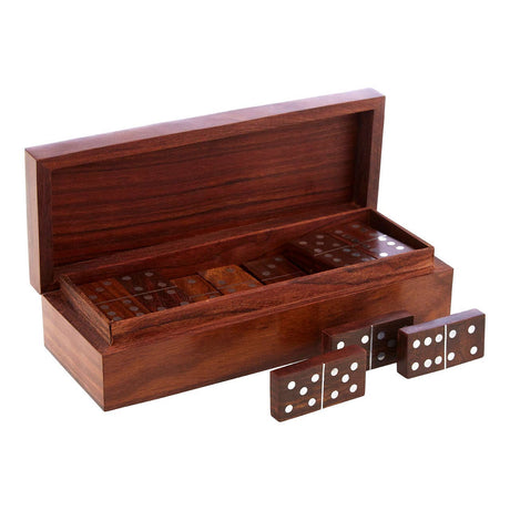 Churchill Sheesham Wood Domino Set Games