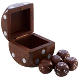Churchill Sheesham Wood 5 Dice Box