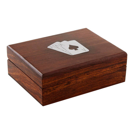 Churchill Sheesham Wood Playing Card Box