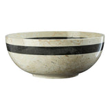 Sura Cream and Black Marble Stripe Bowl