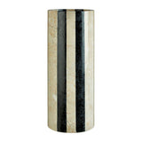 Sura Large Cream and Black Stripe Marble Vase