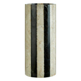 Sura Small Cream and Black Stripe Marble Vase