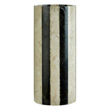 Sura Small Cream and Black Stripe Marble Vase