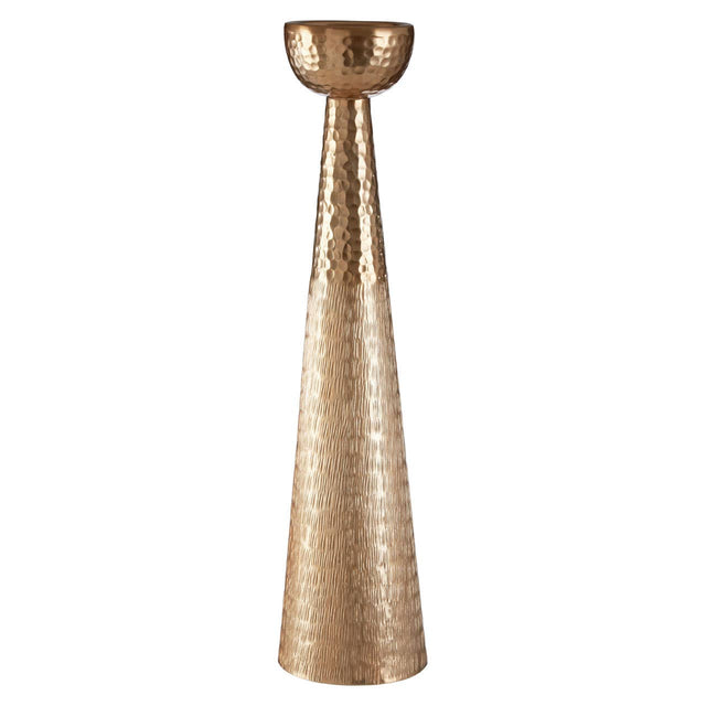 Solis Gold Finish Pillar Candle Holder