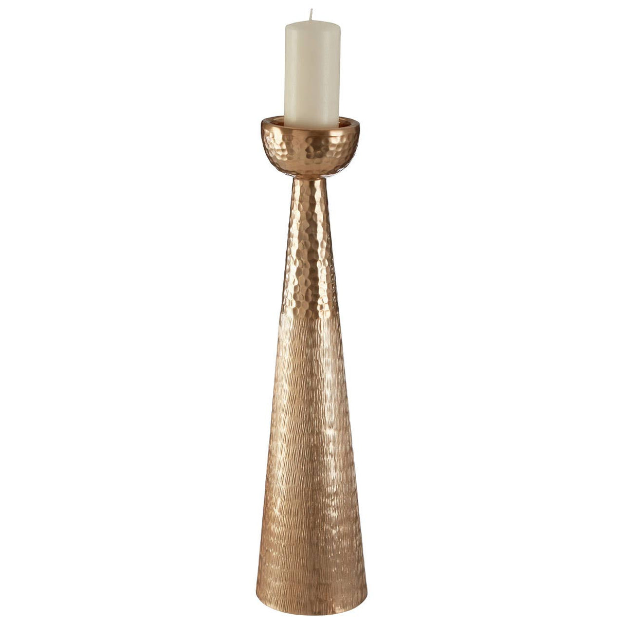 Solis Gold Finish Pillar Candle Holder