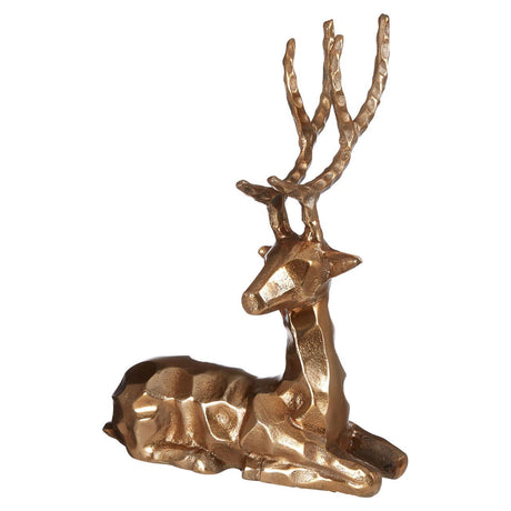 Decorative Gold Finish Sitting Stag