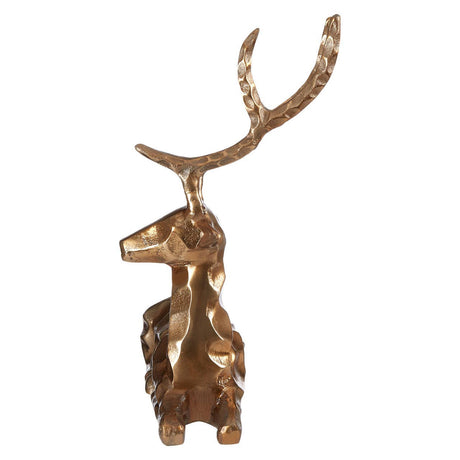 Decorative Gold Finish Sitting Stag