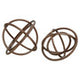 Nexus Set of Two Bronze Finish Sphere Sculptures