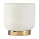 Callie White and Gold Small Ceramic Planter