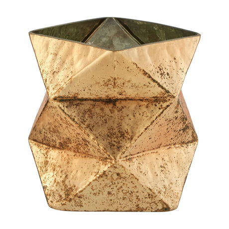 Rambia Small Gold Finish Glass Candle Holder
