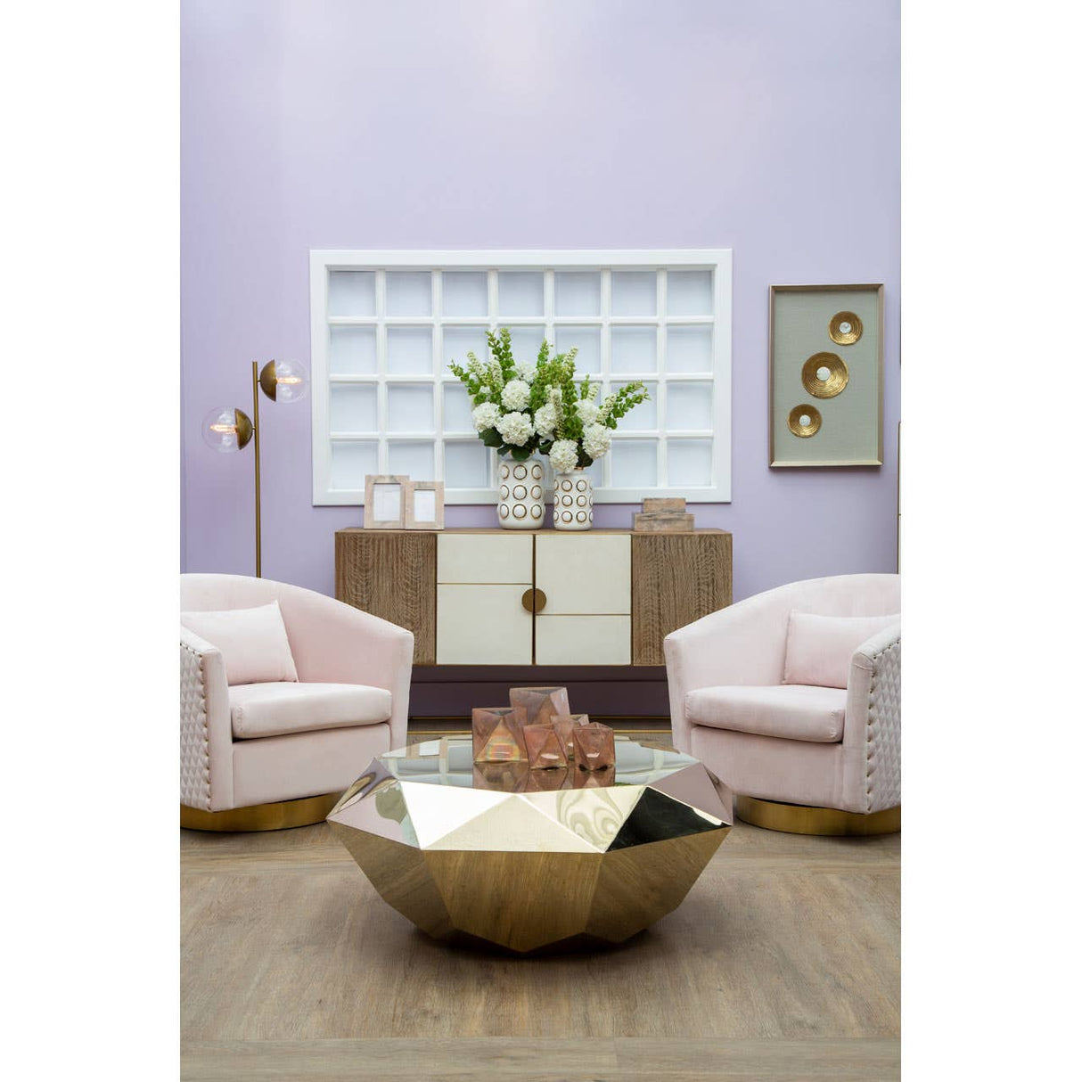 Rambia Large Pink Glass Candle Holder