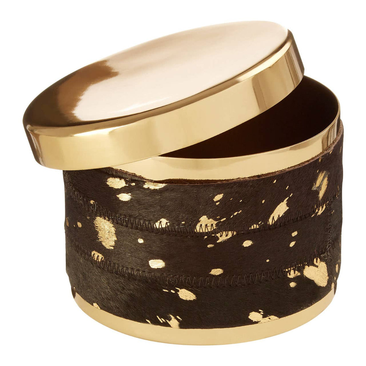 Bowerbird Large Gold / Black Trinket Box