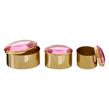Nixie Set Of 3 Trinket Boxes With Pink Lids