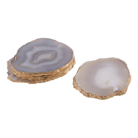Bowerbird Agata Blue / Gold Coasters