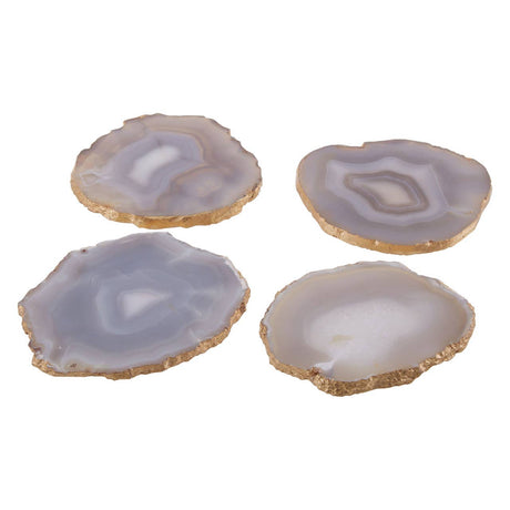 Bowerbird Agata Blue / Gold Coasters