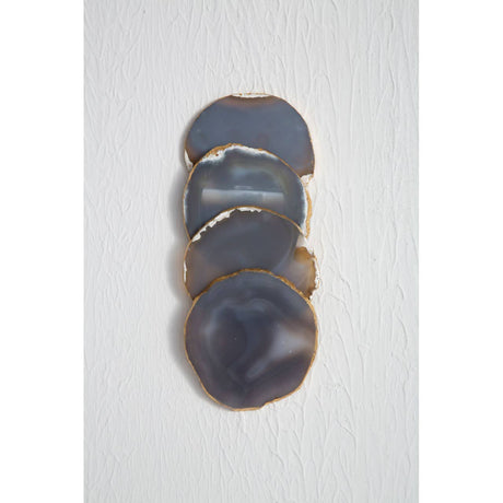 Bowerbird Agata Blue / Gold Coasters