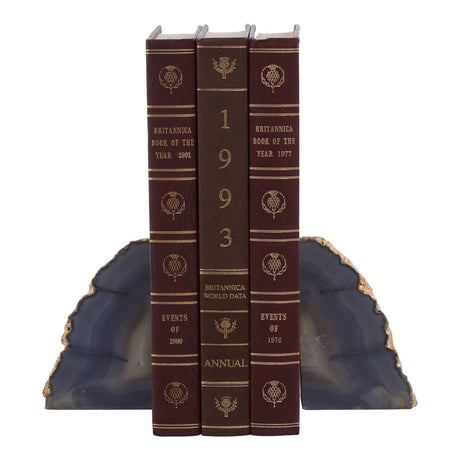 Bowerbird Agata Grey / Gold Bookends