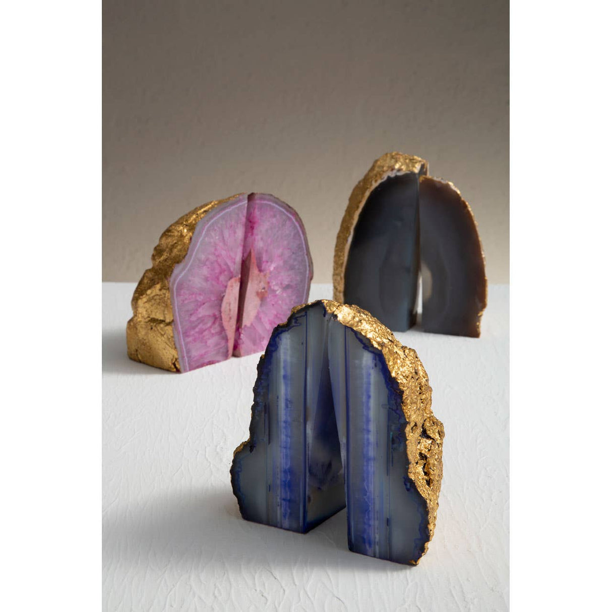 Bowerbird Agata Grey / Gold Bookends