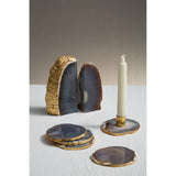 Bowerbird Agata Grey / Gold Bookends