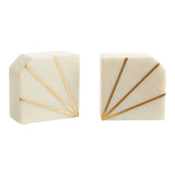 Sena White Marble and Gold Bookends