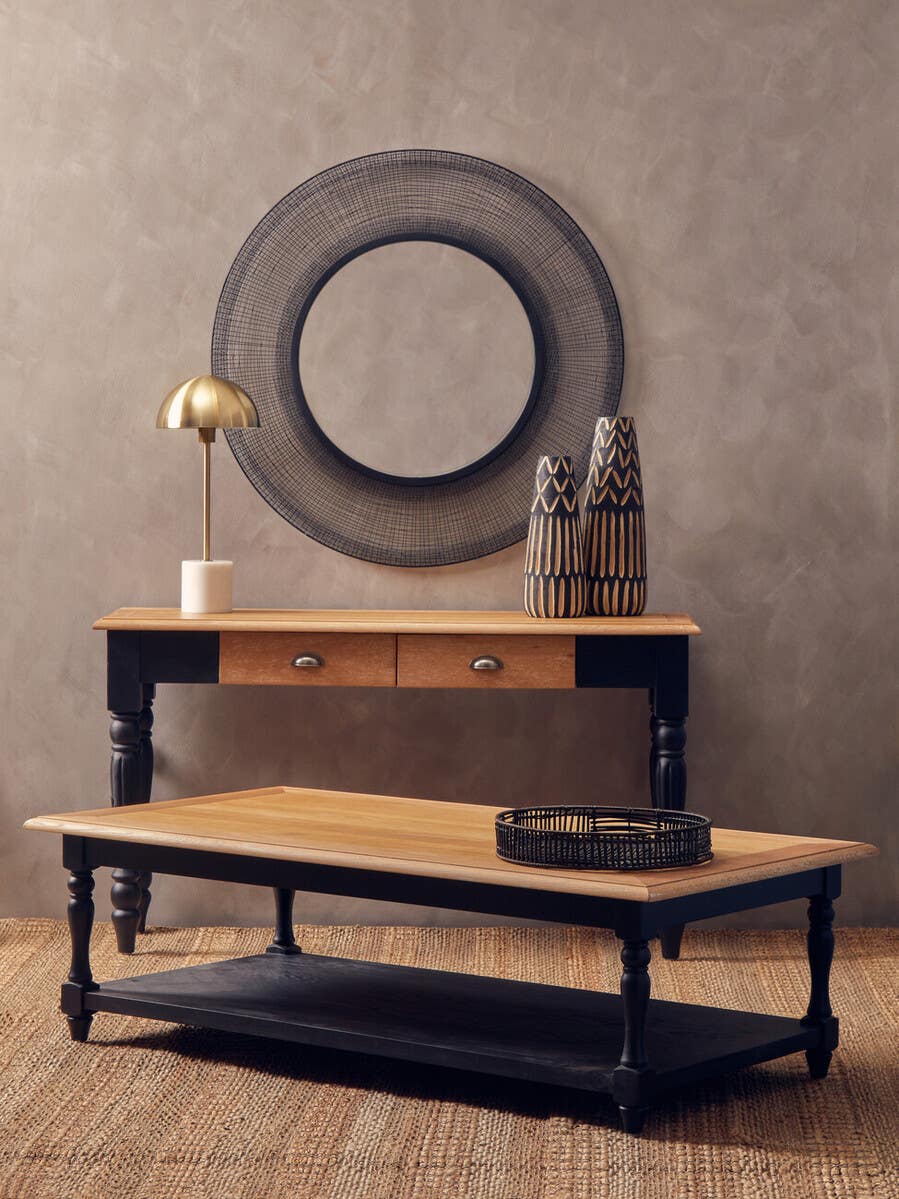 Batu Set Of 2 Black Trays