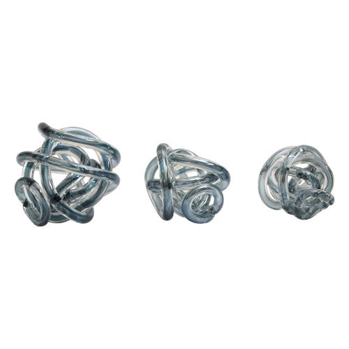 Knot Decor Grey Glass Ornament