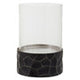 Akola Black and Gold Small Hurricane Candle Holder
