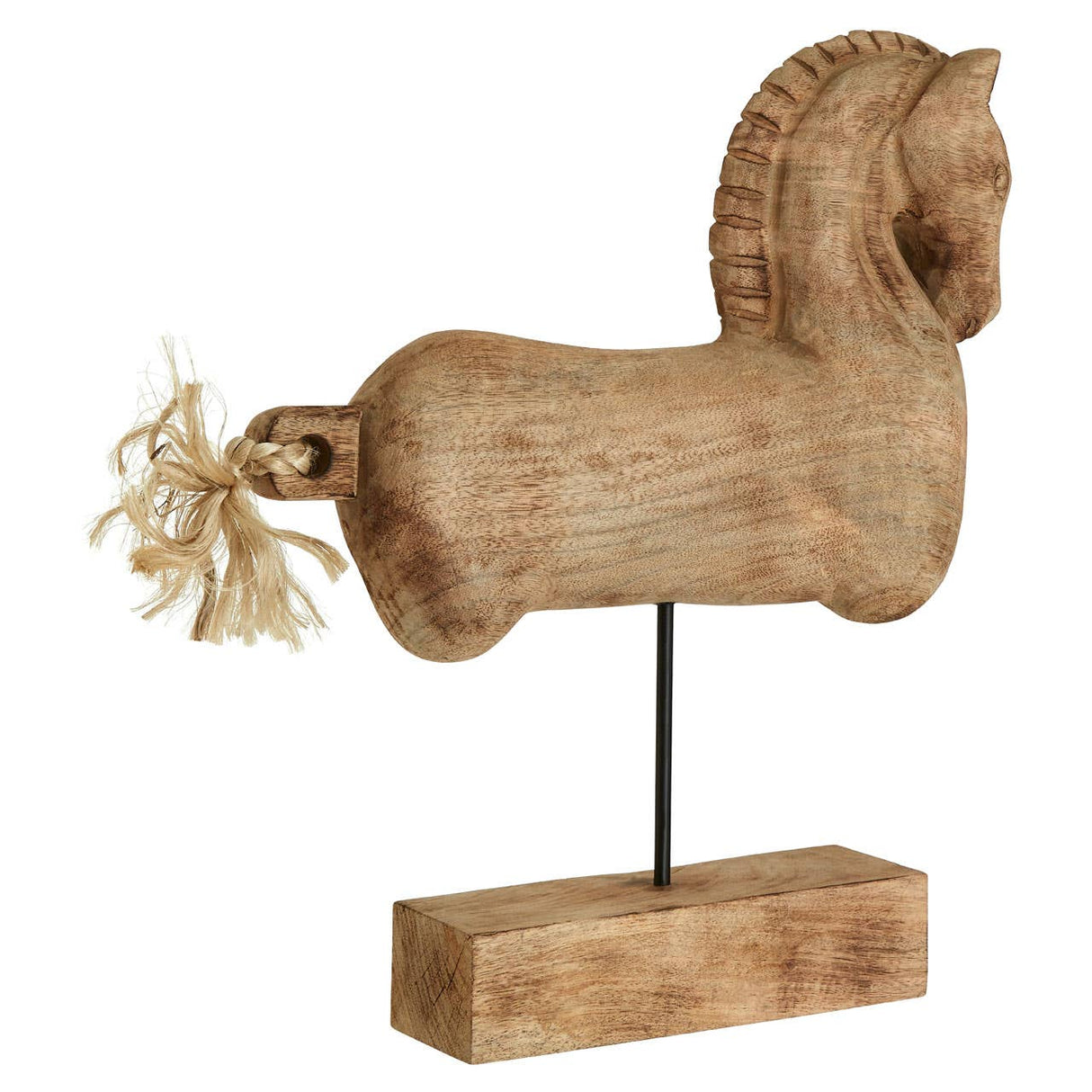 Natural Wood Horse Sculpture