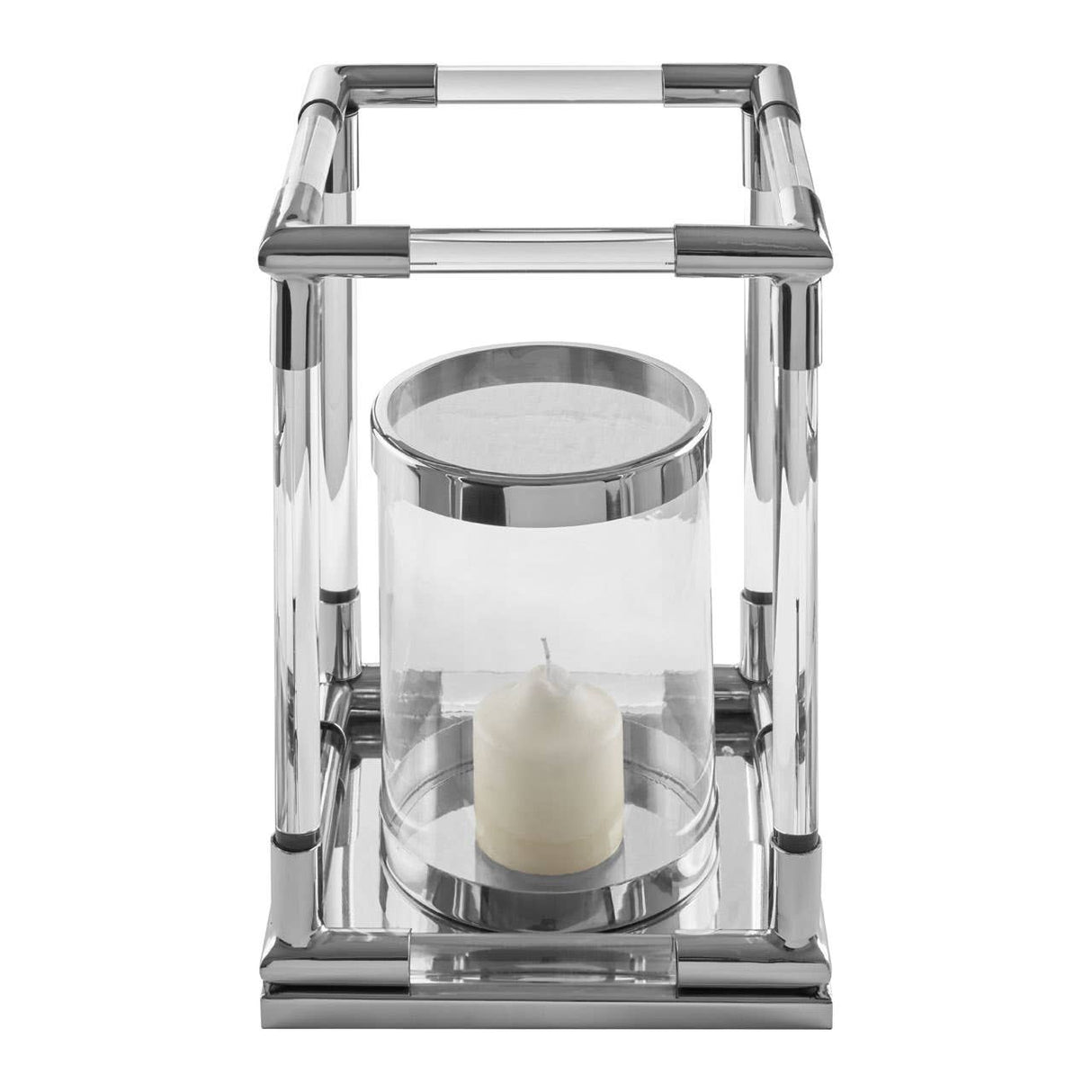 Lucita Small Silver Finish Lantern