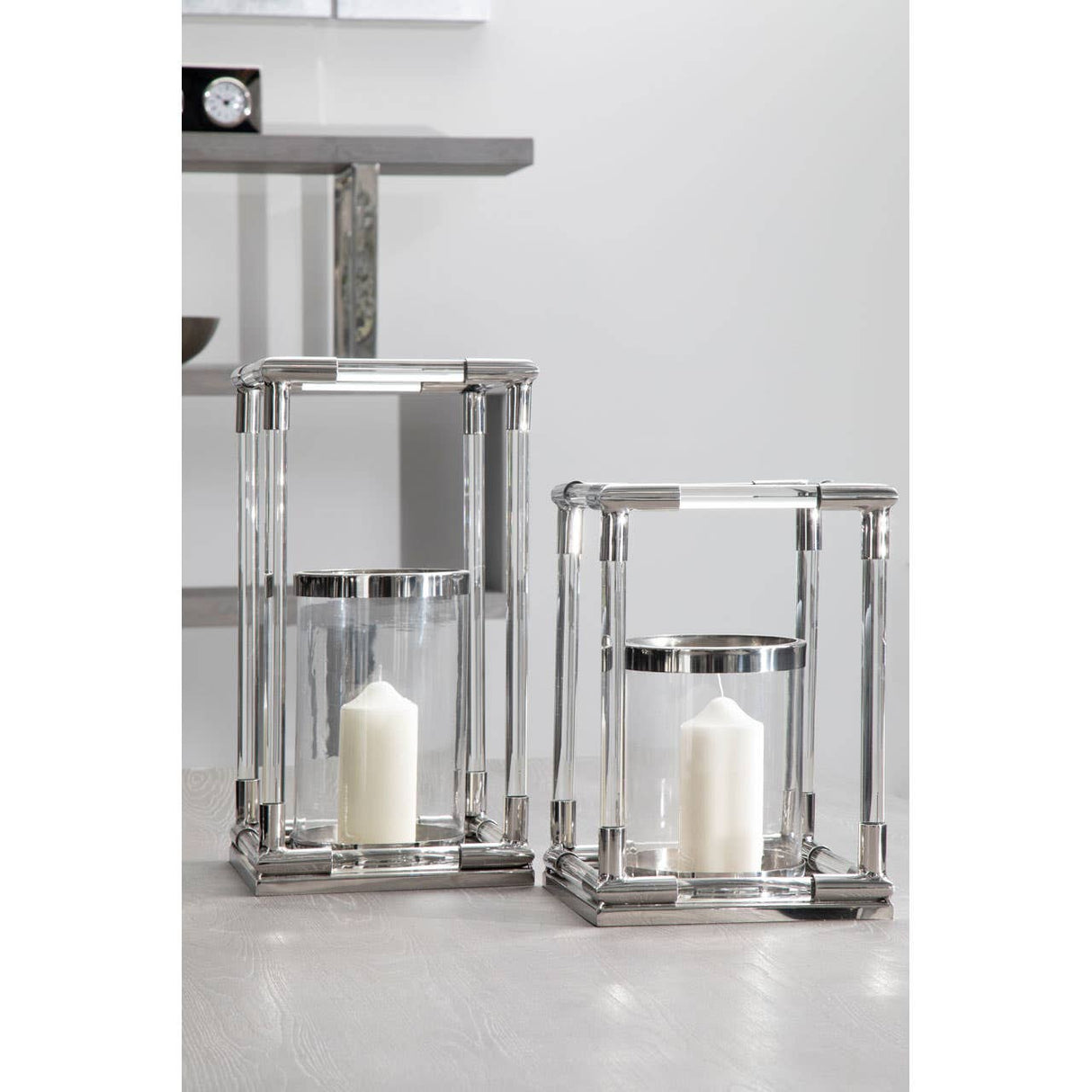 Lucita Small Silver Finish Lantern