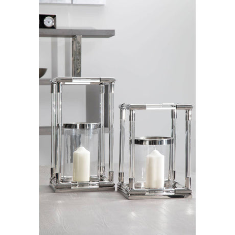 Lucita Small Silver Finish Lantern