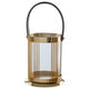 Astro Gold Finish Small Lantern with Black Leather Handle