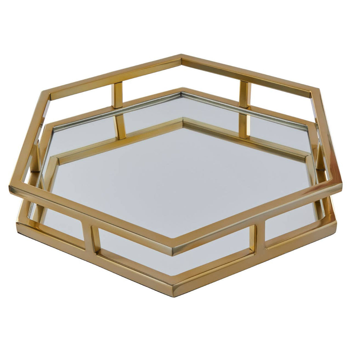 Herber Gold Finish Hexagonal Tray