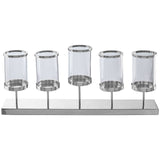 5 Light Silver Candle Holder