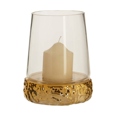 Martele Small Gold Hurricane Candle Holder