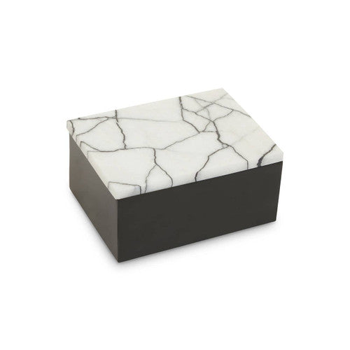 Soma Round Striped Marble Trinket Box