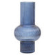 Benka Blue Ribbed Glass Vase